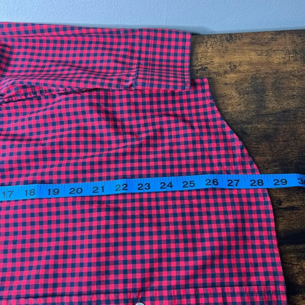 Banana Republic Slim Flex Fit Button Down Tech Stretch Cotton Mens M Check Plaid